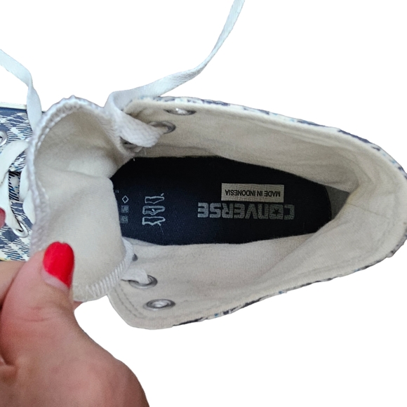 Converse Blue Plaid Hightops Sneakers 8.5 - Picture 4 of 10